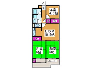 エバグリ－ン長居１号棟(６０４)の物件間取画像